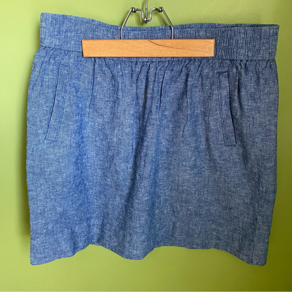 LOFT Linen Blend Chambray Skirt